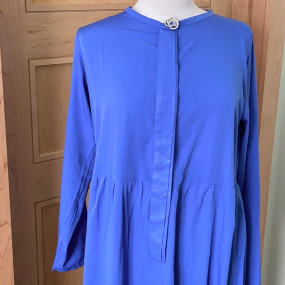 Vintage 70’s Long Blue Dress, Size M - Picture 7 of 16